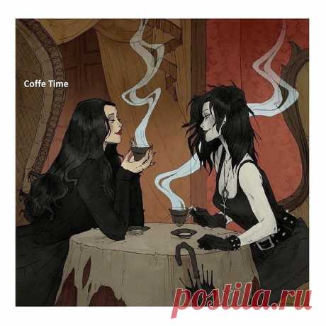 Photo by Ирина Лушникова (Вевея) on November 08, 2021. May be an illustration of smoking, indoor and text that says 'Coffe Time'.