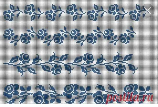 Вяжем красивые гжельские узоры спицами. Схемы. | Всё в жизни связано. | Яндекс Дзен