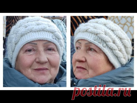 #Обьемная шапка с косами#МК Виктории Плантовой#2024#