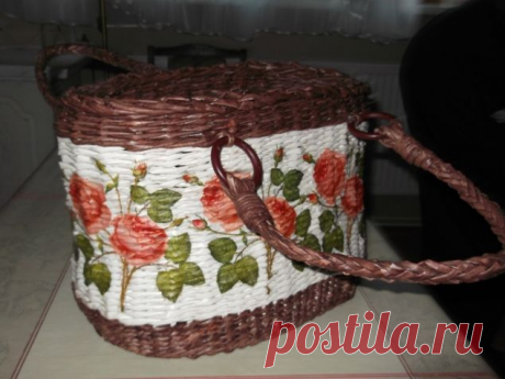 Корзина из бумажной лозы - Садоводка
