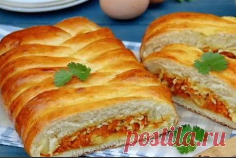 Пирог с морковно-яичной начинкой