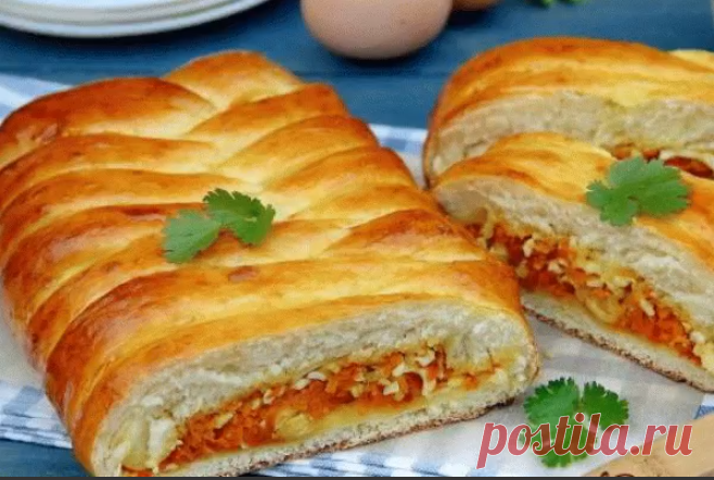 Пирог с морковно-яичной начинкой