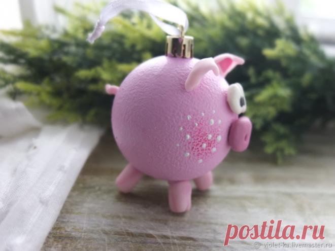 Делаем символ 2019 года Свинку из елочного шарика – Ярмарка Мастеров