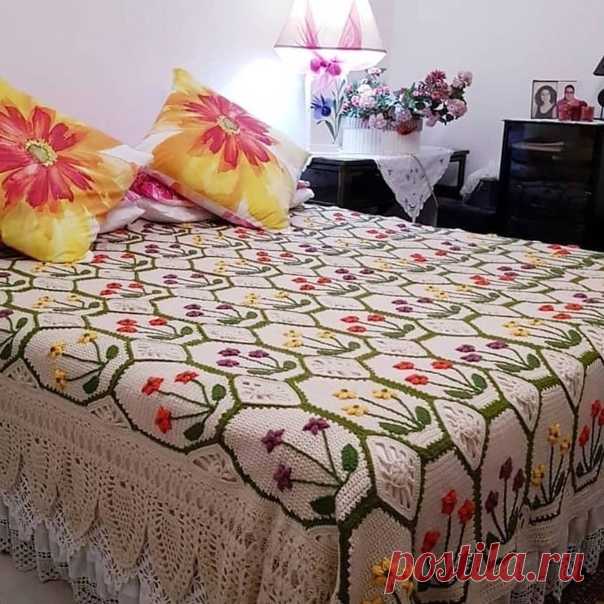 Шикарный плед, сколько труда!