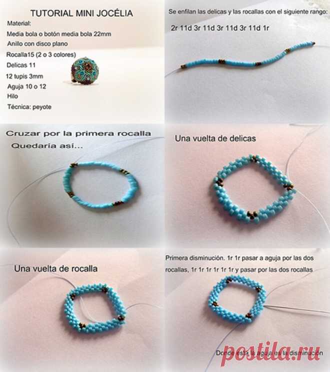 Bueno.... a petición popular y gracias a Merche (El Rincón de Mergar), nos hemos decidido a realizar el tutorial de anillo Mini Jocélia. Destacar la paciencia y la dedicación de Merche, muchas gracias!!!  Ante todo, queríamos compartir lo que mucha gente nos ha solicitado, bien en los comentarios de las fotos como en los e-mails, y sobretodo, y que quede claro que el esquema original pertenece a Rubis63, que muy generosamente ha compartido en su blog. Dicho esto, queda cla...