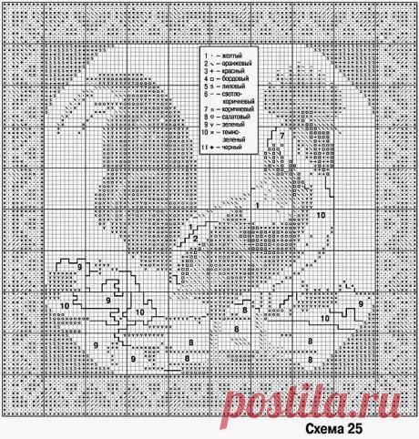 Вышиваем крестиком петушков _ Схемы вышивок _ Пост пополняется в комментариях