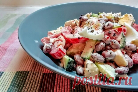 Показываю простой рецепт вкусного и сытного Сборного салата. Я приготовил его всего за 10 минут | Вилка.Ложка.Палочки | Яндекс Дзен