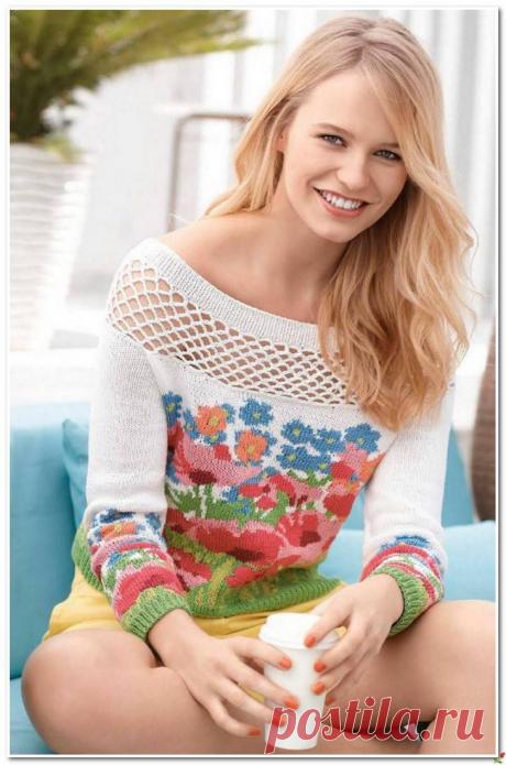 Жаккардовый пуловер.