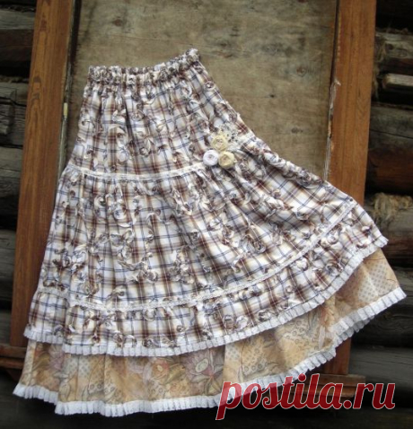 Юбка в стиле БОХО"Флер" в каталоге Одежда на Uniqhand - хлопок, юбка, бохо, хлопок