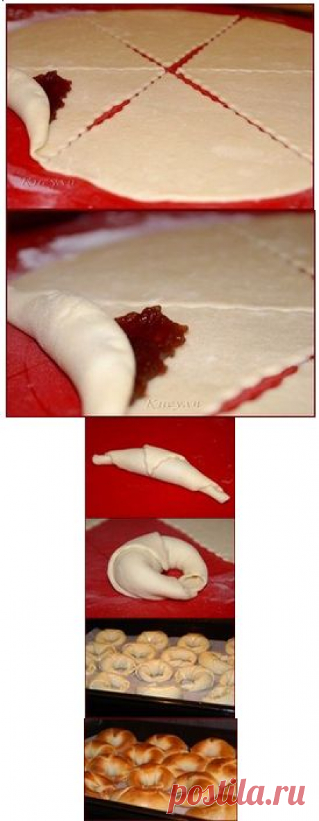 Калачики с джемом. Из творожного теста.