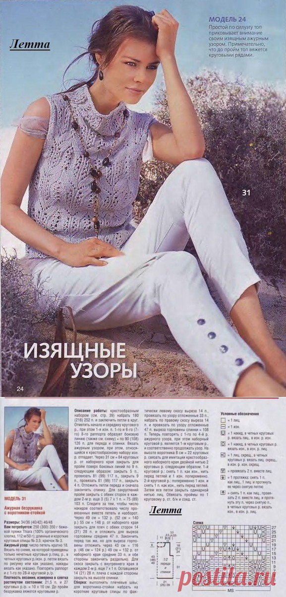 Ажурная безрукавка с воротником-стойкой+ОПИСАНИЕ | Домоводство для всей семьи.