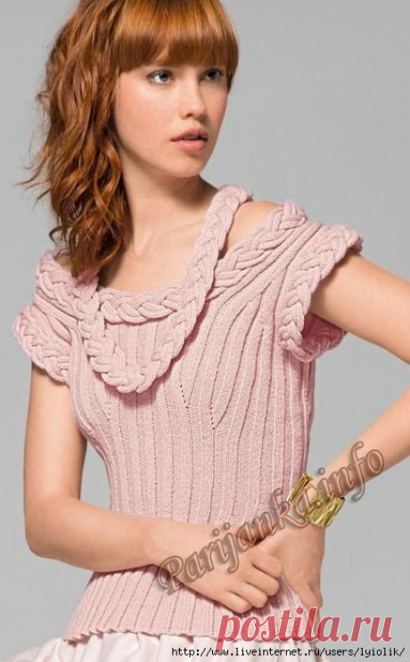 ТОП С ВЫРЕЗОМ ДЕКОЛЬТЕ И «КОСАМИ» (Ж) 102 CREATIONS 2015/2016 BERGERE DE FRANCE №4882
