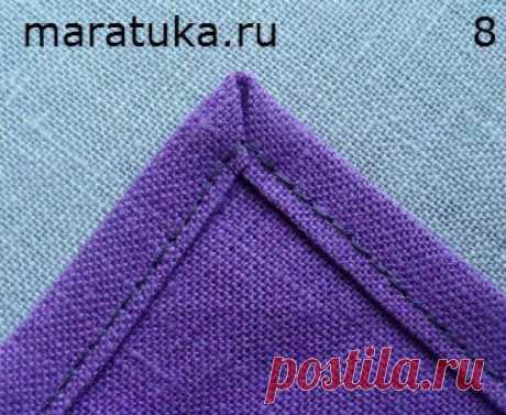Обработка прямого угла срезов ткани