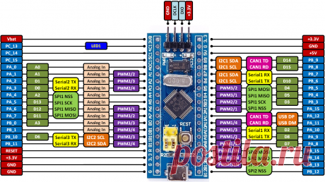 Прошивка платы STM32F103C8T6 с помощью usb/ttl и st-link v2. Подготовка программы arduino IDE для работы с платой. - У Павла!
