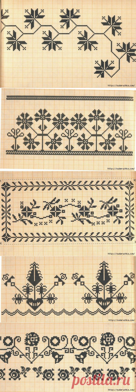 Схемы для монохромной вышивки.