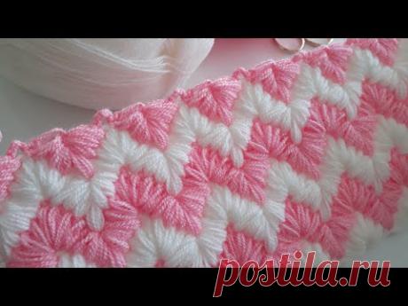 Crochet easy knitting Harika Zikzak Su Dalgasi Lif Örgü Çanta Battaniye Modeli