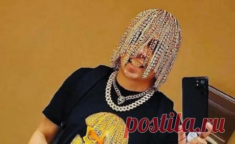 Золотые цепи вместо волос: рэпер из Мексики удивил весь мир необычной внешностью