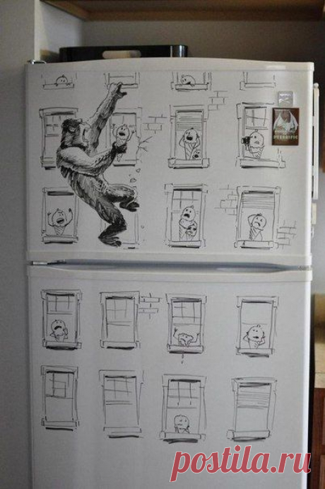 Когда есть маркер, холодильник и воображение / Занимательная реклама