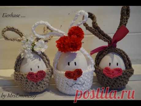 Eierbecher Hase Ostern Deko Hänger....DIY Häkeln