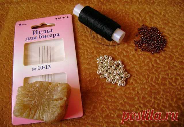 Ажурный жгут из твина на 3 бусины и 1 бисерину | biser.info - всё о бисере и бисерном творчестве