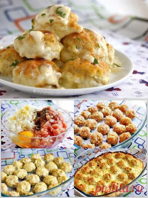 Нежные куриные шарики в сырно-сливочном соусе