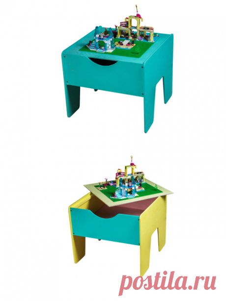 LEGO стол+ полотно цветной
Этот стол позволит содержать в порядке весь конструктор, состоящий из десятков или даже сотен мелких элементов. На столешницу выкладывается специальное полотно с ячейками для LEGO, а лишние детали можно быстро убрать в большой ящик.

 
Основные преимущества:

стол имеет оптимальные размеры, подходит для игры вдвоем;