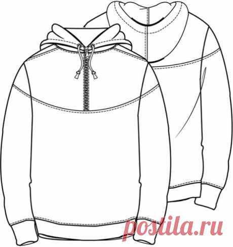 Скачать выкройку Толстовка/пуловер для подростков в PDF бесплатно
