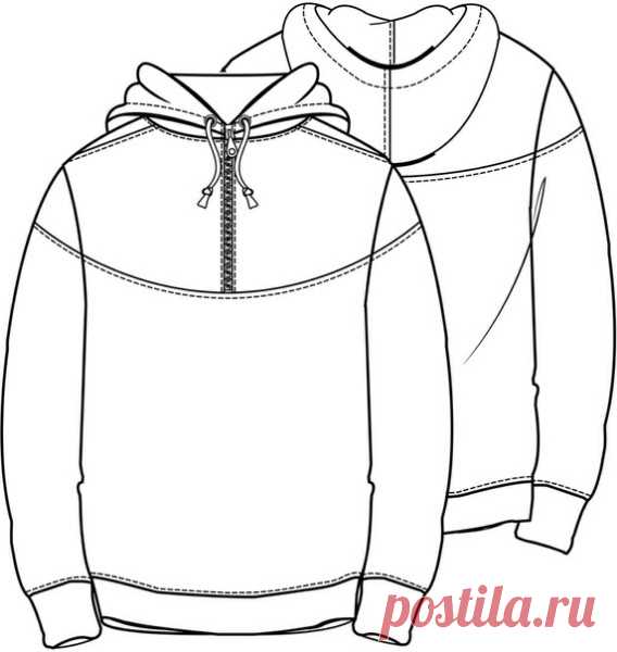 Скачать выкройку Толстовка/пуловер для подростков в PDF бесплатно