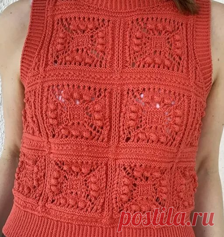 Рельефные и ажурные квадраты спицами | Марусино рукоделие | Яндекс Дзен