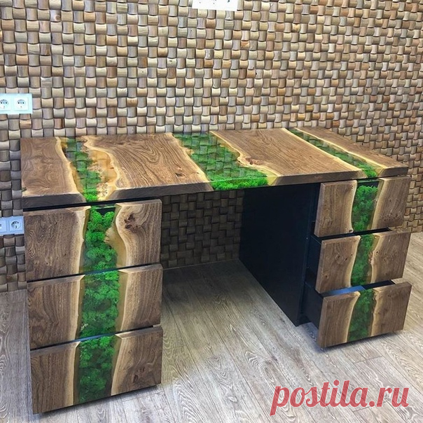 Стол из эпоксидки и дерева! Оригинально