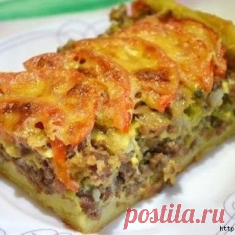 Мясной пирог из картофельного теста