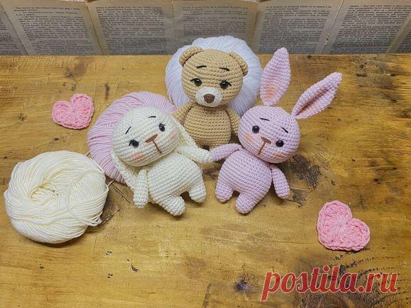 Мастер класс «Заяц, кролик, медвежонок» по одной схеме | Журнал Ярмарки Мастеров