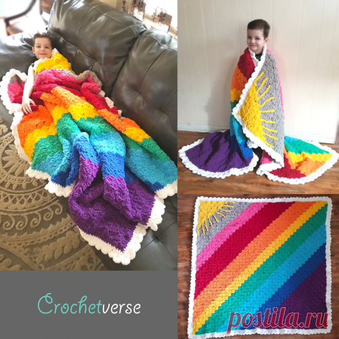 Sunshine on a Cloudy Day C2C “Calming Blanket” Free Crochet Afghan Pattern! | Crochetverse