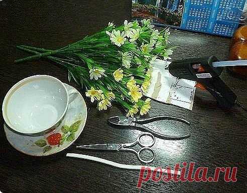 ​Парящая чаша с цветами своими руками