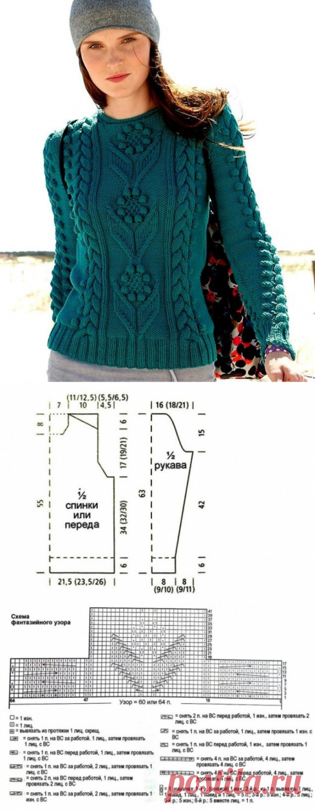 Теплый джемпер с объемным узором