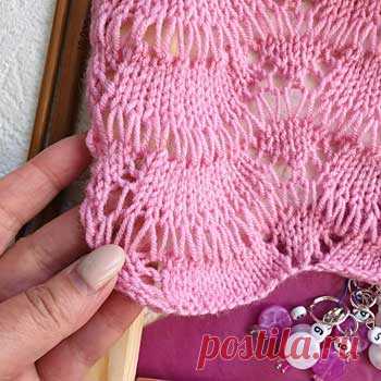 Простой волнистый и ажурный узор спицами, схема узора - Самые красивые узоры спицами