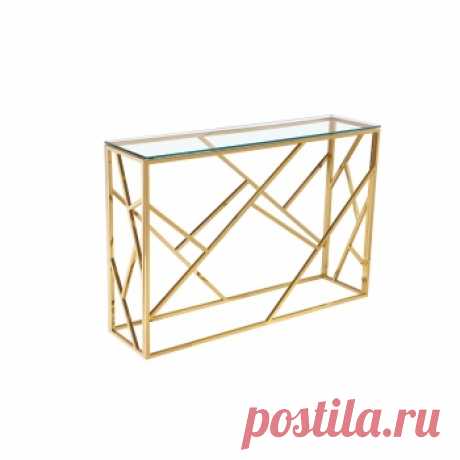 Консоль со стеклянной столешницей Голд. Красивые дизайнерские столы купить в Москве - необычные столы дизайнерские, цены в каталоге интернет-магазина ForestGum