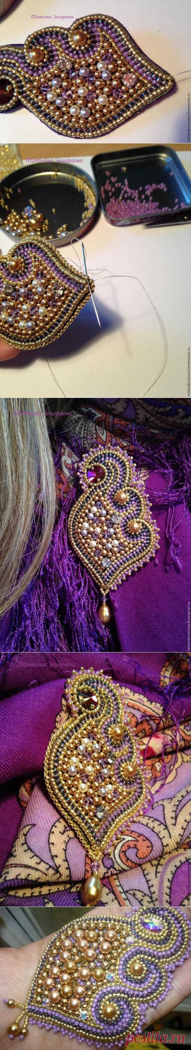 Вышиваем бисером брошь в осенних тонах - Ярмарка Мастеров - ручная работа, handmade