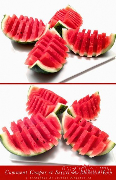 Dies enthält ein Bild von: How to Quickly Cut and Serve a Watermelon / DIY, Party Idea, Tutorial, Cooking Tips