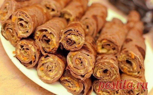 Блинчики печеночные с начинкой