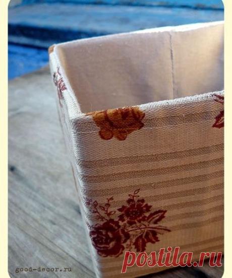 Обтяжка коробки тканью