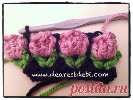 Crochet Flower Bud Popcorn Stitch