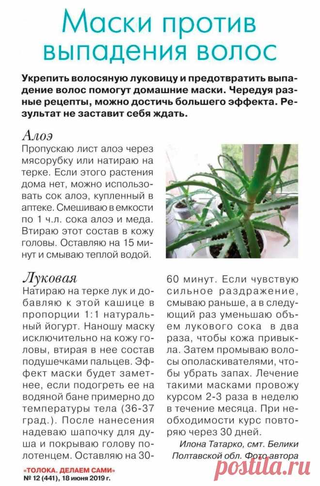 Маски против выпадения волос