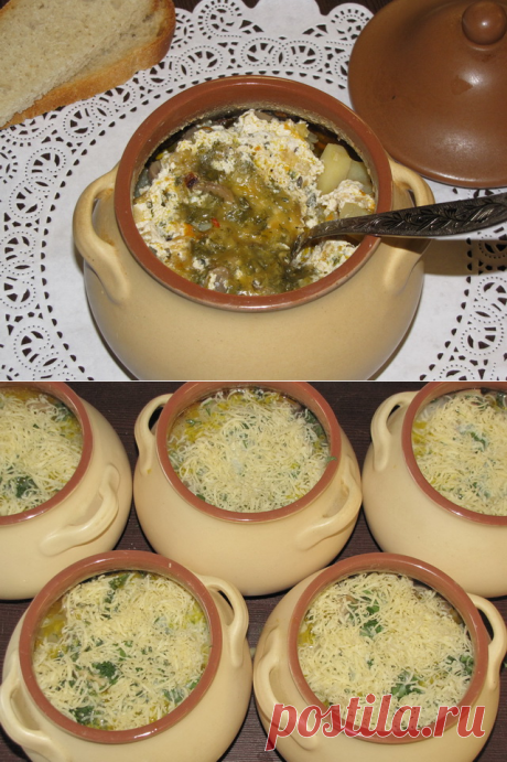 Картошка с мясом в горшочках.