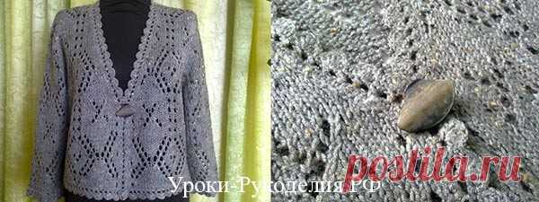 Вязаный спицами жакет Марго – Уроки Рукоделия