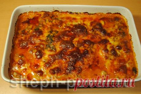Картофельная запеканка с шампиньонами и томатом — Здоровый образ