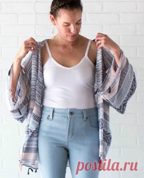 Кимоно из палантина без выкройки: мастер-класс