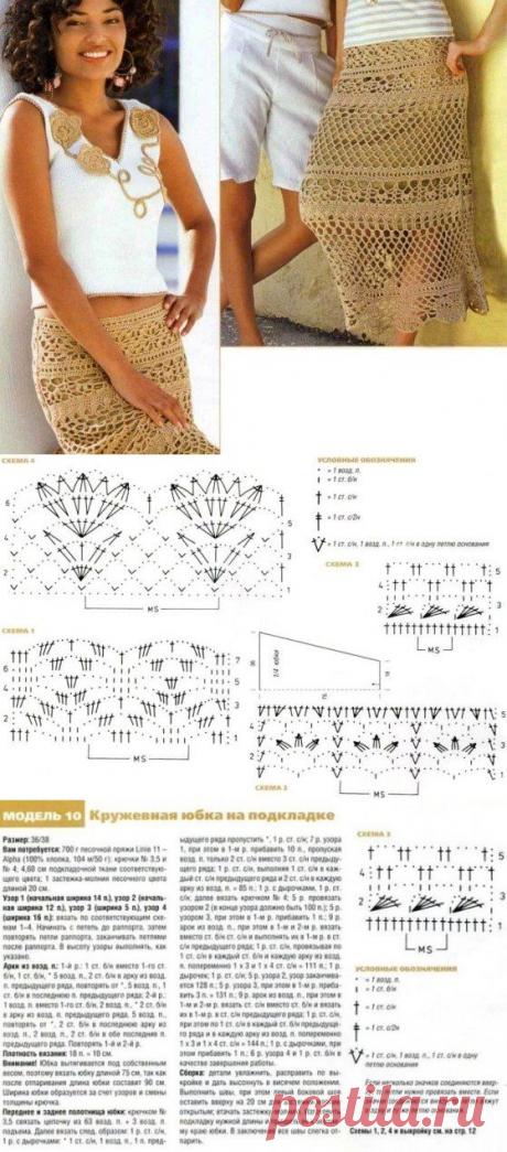 Кружевная юбка на подкладе - Юбки,шорты,штаны