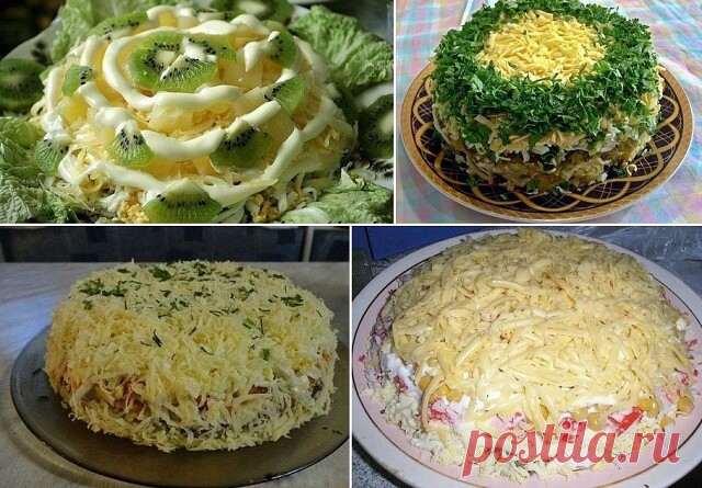 10 салатов с грибами
 
1. Салат из куриного филе, свежих огурцов и консервированных шампиньонов
 
Ингредиенты:
 
-2-3 вареных куриных филе,
-3 вареных вкрутую яйца,
-2 свежих огурца,
-1 небольшая луковица,
-1 небольшая банка консервированных шампиньонов,
-100 г сыра, майонез
 
Приготовление:
 
Куриное филе, огурцы, луковицу порезать кубиками. Из шампиньонов слить воду, при необходимости — порезать. Сыр натереть на мелкой терке. Из яиц вынуть желтки, а белки порезать соломк...