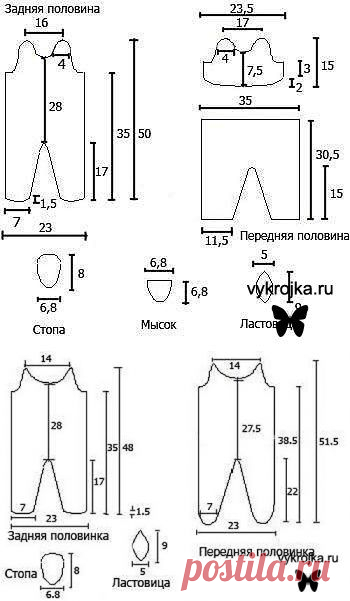 Выкройка ползунков - скачать выкройку ползунков бесплатно Страница 0